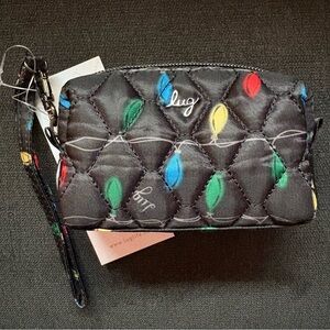 Lug Blimp Zip Around Wristlet Bag Pouch – Lights Black (Holiday Christmas Light)